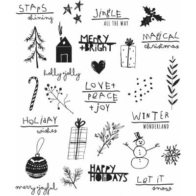 Stampers Anonymous Tim Holtz Cling Stamps - Seasonal Scribbles